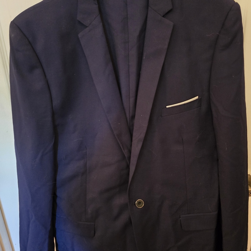 Elegant Navy Blue Men's 3pc Suit